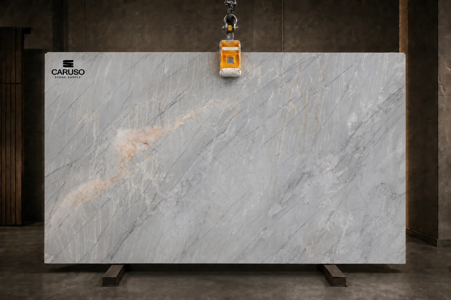 White Santorini natural stone slab
